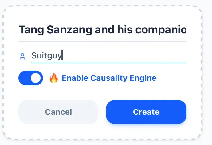 Set book title and author name then turn on causality